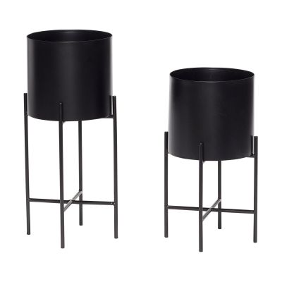 Hübsch Airy ruukku setti 2 osaa Musta