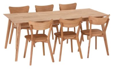 Veke Koto 6-hengen ruokailuryhmä öljytty tammi puuistuimella | Alk. 1 913,00 €