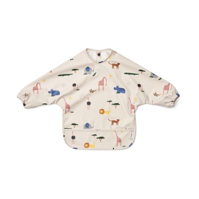 Liewood Merle ruokalappu hihalla Safari sandy mix