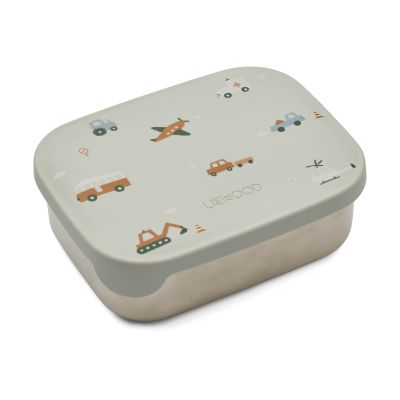 Liewood Arthur eväsrasia 13,5x17 cm Vehicles-dove blue mix