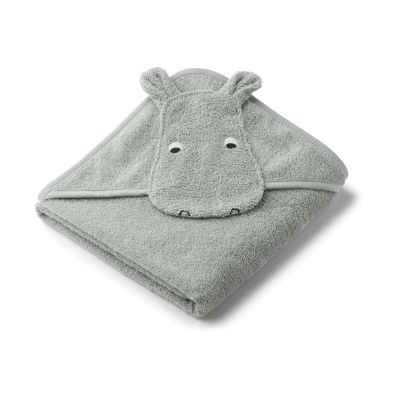 Liewood Albert kylpypyyhe hupulla 70x70 cm Hippo dove blue