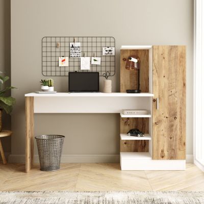 Veke Wernholm työpöytä kokonaisuus rustiikki/valkoinen, asiakaspalautus | Alk. 249,00 €