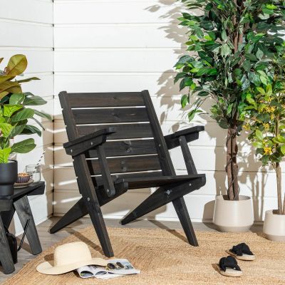 EcoFurn® Ecofurn Granny nojatuoli käsinojilla musta mänty, kuvausmalli