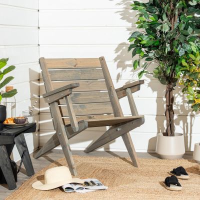 EcoFurn® Ecofurn Granny nojatuoli käsinojilla harmaa mänty, kuvausmalli