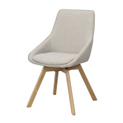 Rowico Home, Alison ruokapöydän tuoli beige kangas/tammijalat