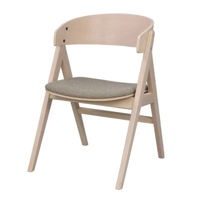 Rowico Home, Waterton ruokapöydän tuoli käsinojilla valkoiseksi pigmentoitunut tammi/ruskea kangas | Alk. 235,00 €