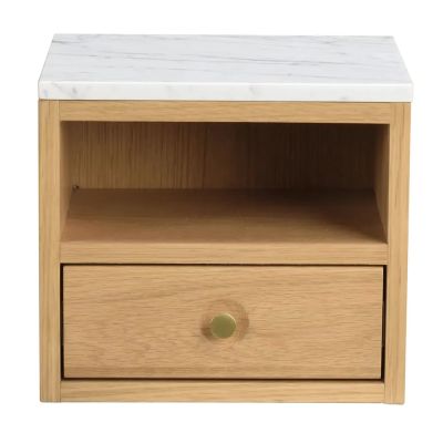 Rowico Home, Whitmore yöpöytä tammi/valkoinen marmori