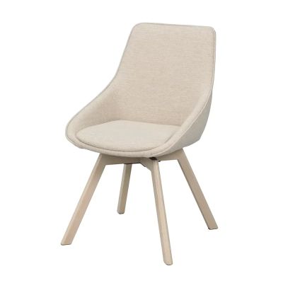 Rowico Home, Alison ruokapöydän tuoli vaaleanbeige kangas/valkoisella pigmentillä värjätyt tammijalat