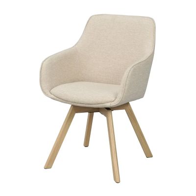 Rowico Home, Alison karmruokapöydän tuoli vaaleanbeige kangas/tammijalat | Alk. 264,00 €