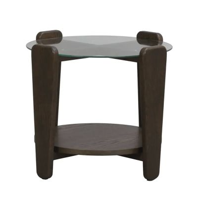 Rowico Home, Arran sohvapöytä Ø52 ruskea tammi/lasi | Alk. 283,00 €