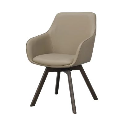 Rowico Home, Alison karmruokapöydän tuoli beige nahka/ruskeat tammijalat