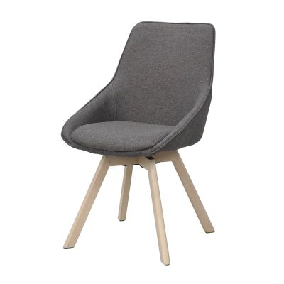 Rowico Home, Alison ruokapöydän tuoli harmaa kangas/valkoisella pigmentillä värjätyt tammijalat