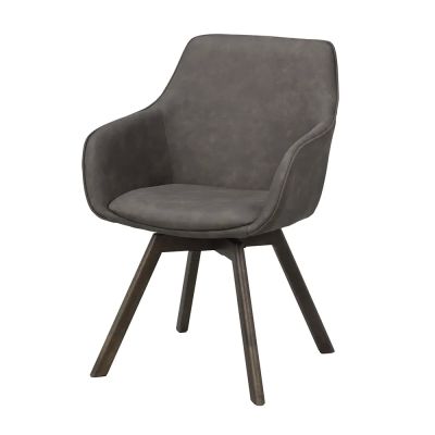 Rowico Home, Alison karmruokapöydän tuoli tummanharmaa mikrokuitu/ruskeat tammijalat