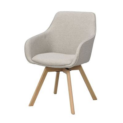 Rowico Home, Alison karmruokapöydän tuoli beige kangas/tammijalat