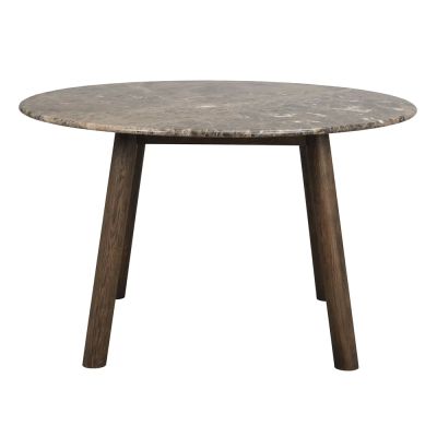 Rowico Home, Taransay-ruokapöytä Ø125 cm ruskea marmori/ruskea tammi | Alk. 1 599,00 €