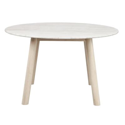 Rowico Home, Taransay ruokapöytä Ø125 cm beige travertiini/valkoisella pigmentillä värjätty tammi | Alk. 1 506,00 €