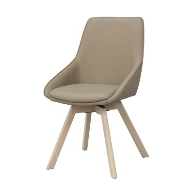 Rowico Home, Alison ruokapöydän tuoli beige nahka/valkoisella pigmentillä värjätyt tammijalat | Alk. 357,00 €