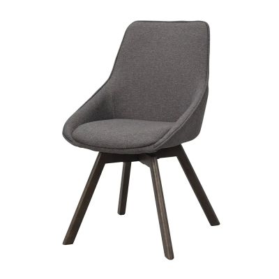 Rowico Home, Alison ruokapöydän tuoli harmaa kangas/ruskeat tammijalat