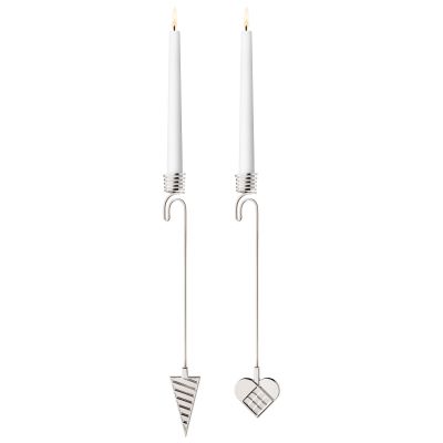 Georg Jensen CC 2025 kynttilänjalka setti 2 osaa, palladiumpinnoite