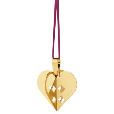 Georg Jensen CC 2025 Sydän joulukoriste, 18K kultapinnoite