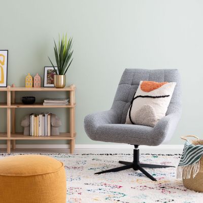 Veke Tunturi nojatuoli harmaa Monza 120, musta jalka, kuvausmalli