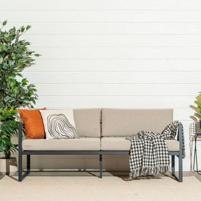 Veke Line 3-istuttava ulkosohva musta/hiekka, asiakaspalautus