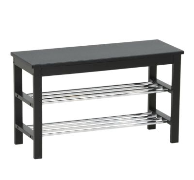 Eureka Lidia eteispenkki kenkätelineellä musta/kromi