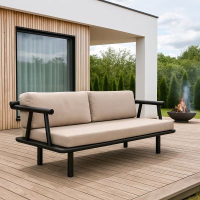 Veke Tanko 3-istuttava ulkosohva musta/hiekka