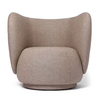 Ferm Living, Rico Lounge nojatuoli Main Line Flax - Coffee