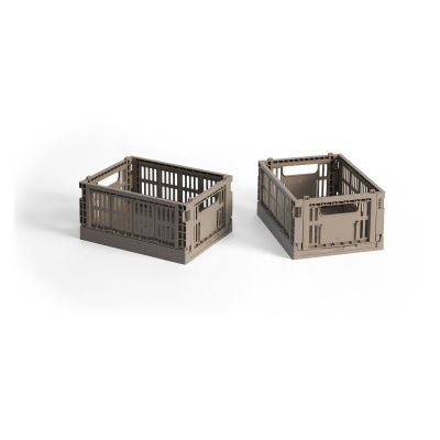 HAY HAY Colour Crate Mini 2-pack 13x17 cm Warm grey