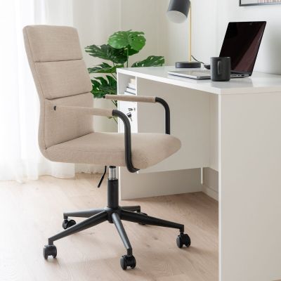 Veke Nolan työtuoli vaalea beige basel 24, musta jalka, asiakaspalautus | Alk. 179,00 €