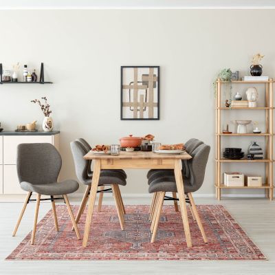 Veke Koto-Keto 6-hengen ruokailuryhmä öljytty tammi/taupe Monza 40