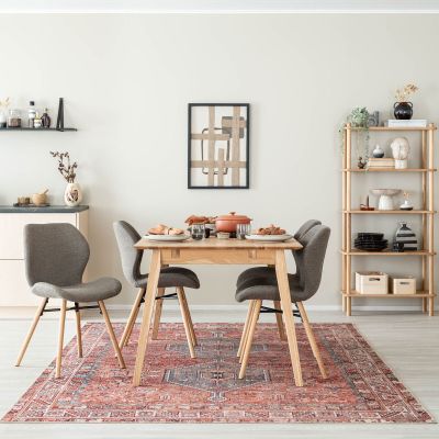 Veke Koto-Keto 4-hengen ruokailuryhmä öljytty tammi/taupe Monza 40