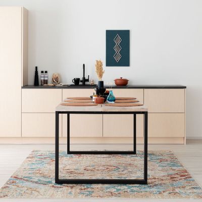 Veke Manner tammi lankkupöytä 230x90 cm valkolakattu tammi/musta, asiakaspalautus | Alk. 1 130,00 €