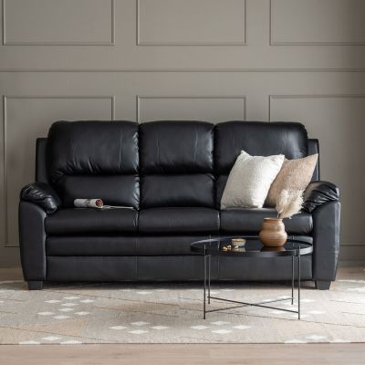 Veke Barcelona 3-istuttava sohva musta Bonded/kn, asiakaspalautus