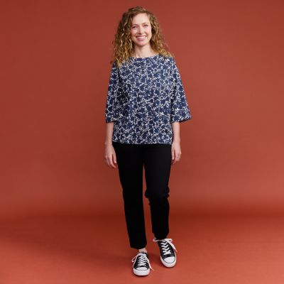 Finlayson Katveessa trikoopusero Tummansininen / Valkoinen