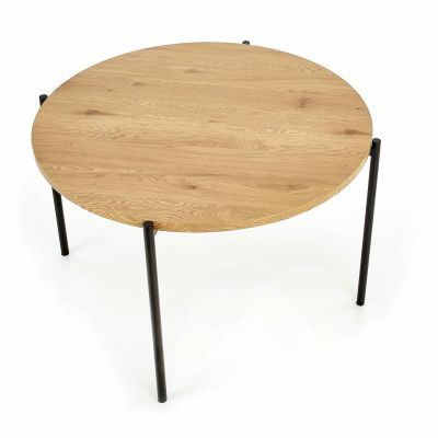 Halmar Morgan ruokapöytä Ø120 cm musta/tammi, asiakaspalautus | Alk. 359,00 €