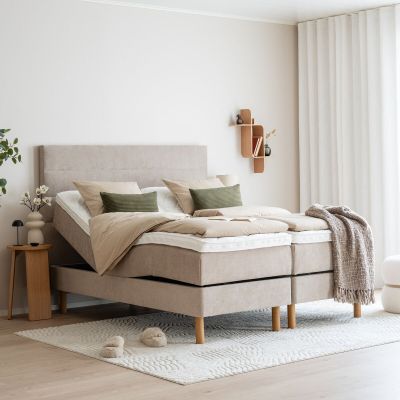 Unia kulta moottorisänkypaketti 160x200 XL beige, Unia muoto 9cm, Pyöreä öljytty | Alk. 3 196,00 €
