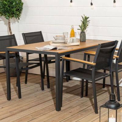 Veke Saarni aintwood pöytä 150x90 cm ruskea/musta(kuvausmalli) | Alk. 269,00 €