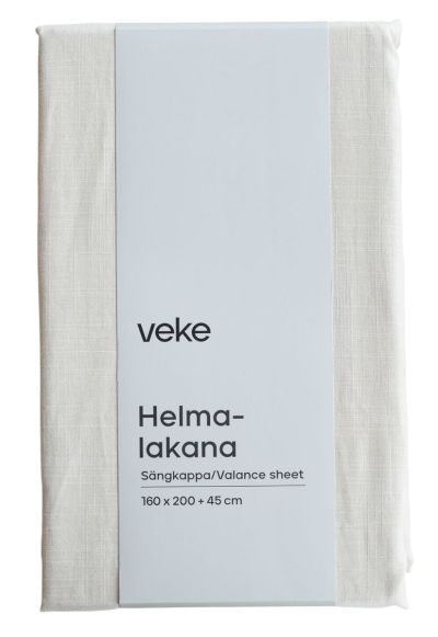 Unia Linni pellava look helmalakana 160x200+45 cm hiekka