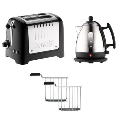 Dualit-paketti, vedenkeitin ja leivänpaahdin, musta