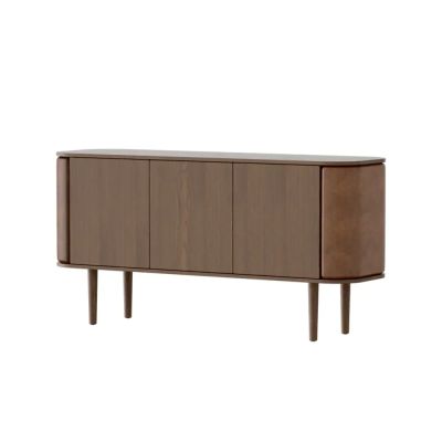 Umage, Treasures 3-ovinen kaappi, tumma tammi/Brown faux leather