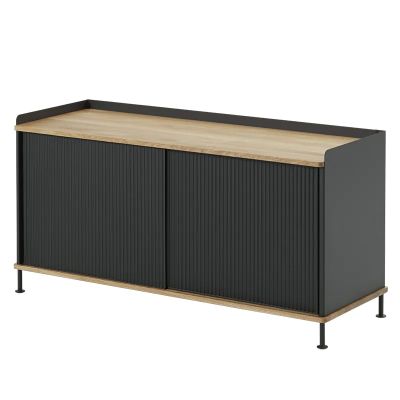Muuto, Enfold senkki 124 x 45 cm - oiled oak Anthracite Black