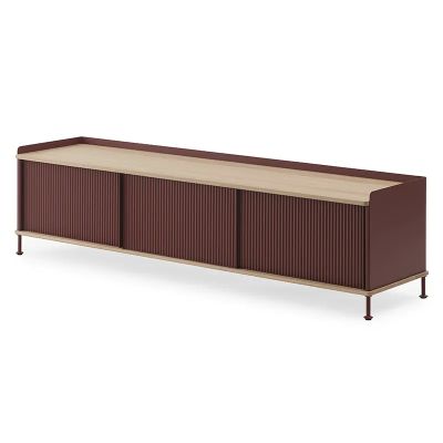 Muuto, Enfold senkki 186 x 45 cm - oiled oak Deep Red