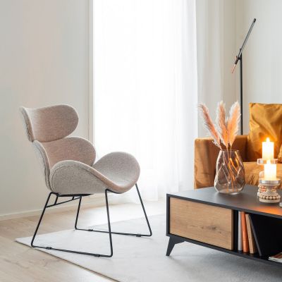 Veke Sipi nojatuoli beige Monza 60, mustat jalat, asiakaspalautus | Alk. 299,00 €
