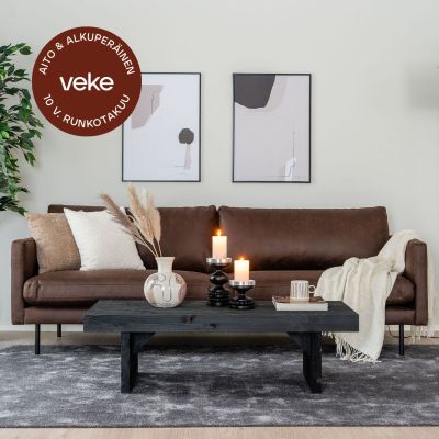 Veke Scandic Copenhagen 3,5-istuttava sohva ruskea Colorado 05 bonded-nahka, asiakasp | Alk. 1 595,00 €