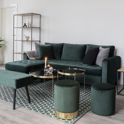 House Nordic Firenze divaanisohva tummanvihreä sametti Bluvel 78, asiakaspalautu