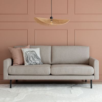 Veke Kotoa 3-istuttava sohva, beige 11 Merita, musta metallijalka(kuvausmalli)