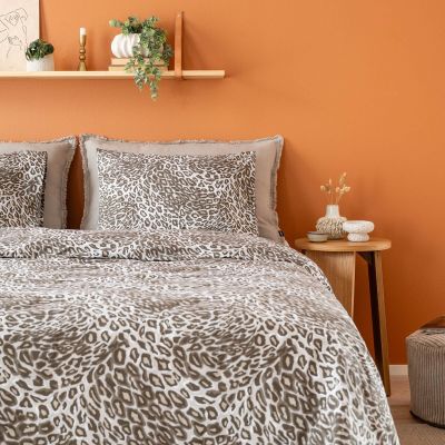 Veke Leopardi pussilakanasetti 150x210 cm + 50x60 cm hiekka/ruskea | Alk. 54,90 €