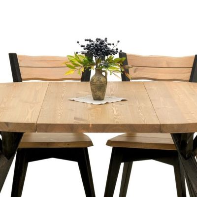 Veke Lana pyöreän pöydän jatkopala 45x115 cm ja mekanismi antiikkipetsattu | Alk. 139,00 €